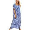 L-Peach Donna Kaftan Abito Lungo da Spiaggia Parei Copricostume Copribikini Cover Up Beachwear