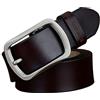 TsoLay Cintura Di Cuoio Cintura In Pelle Maschile Casual, Cintura In Pelle Con Fibbia Per Perno-B-120 Cm