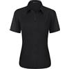 J.VER - Camicie da donna con bottoni a maniche corte, stretch, senza rughe, formali, per l'estate, camicette da lavoro, top business casual, nero, XS