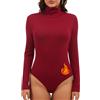 Joyshaper Donna Body a Collo Alto Maniche Lunghe Bodysuit Casual Elegante Bluse Camicie Maglietta Intima