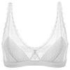 SilRiver Reggiseno da Donna in Pizzo Bralette Senza ferramenta, Bianco, M