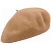 Melegari Berretto Basco Donna | 100% Lana | Margie Beret | Made in EU (Camel 053)