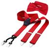 DonDon Set di bretelle eleganti e papillon per uomo, forma a Y, larghezza 3,5 cm, fatto a mano - Accessorio elegante per matrimonio, festa, smoking - Rosso