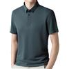 TOMNAD Flexpolo, polo da uomo in seta ghiacciata, traspirante, ricamata, classica, business, anti-pieghe, polo casual alla moda, Verde chiaro, XL