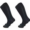 GAWILO Calze da uomo retrò al ginocchio (2 paia), 78% cotone, calze lunghe al ginocchio, look sportivo con fascia confortevole, senza scivolare, Nero , 47-50