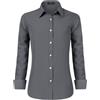 Stamain Camicia Donna Manica Lunga No Stiro Blusa Elegante Regular Fit Camicetta Classica per Ufficio Lavoro Cerimonia vestibilità Comoda
