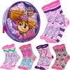 Paw Patrol Calzini Bambina, Pacco da 5 Calze Calde, Comoda Morbido Traspirante Calze Bambino, Idea Regalo Accogliente(Viola/Rosa, 23-25EU)