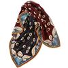 Prettystern foulard in lana-seta doubleface 65 cm - sciarpa di seta stampata, bandana unisex per donna & uomo, primavera & autunno, blu SW05