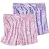 MIA LUCCE Pantaloni da donna in cotone, pigiama corto con tasche e coulisse S-XXL, M