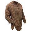 SHOPOHOLIC FASHION Camicia da Uomo a Righe StoneWashed Leggera Stile Hippie da Nonno, Arancione, M