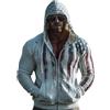 Generic Felpe con cappuccio da uomo grandi e alte retrò plaid felpe vintage casual con grafica a quadri pullover a maniche lunghe con cappuccio, B02-bianco, M