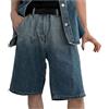 Bauzuoyo Pantaloncini da uomo corti baggy jeans Y2K oversize, jeans hip hop, skater, jeans, pantaloncini in denim, bermuda estivi, streetwear, pantaloni corti casual da jogging, Blu marino, 3XL