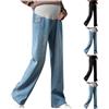 DeHolifer Jeans Premaman da Donna Incinte,Gamba Dritta Pantaloni in Denim Vita Alta Maternity Leggings per Gravidanza,Elasticizzato Jeans Sciolte Pantalone Casual Leggins Taglie Forti Abbigliamento