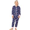 Merry Style Combinaison Pyjama Vêtement d'Intérieur avec Capuche Fille MS10-223 (Blu Marino Unicorno, 134-140)