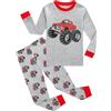 EULLA - Pigiama per bambini a maniche lunghe in cotone, motivo: auto dei pompieri, dinosauro, escavatore, trattore, treno, biancheria da notte a due pezzi, 1-7 anni, taglie: 92, 98, 104, 110, 116, 122