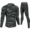 UNIQUEBELLA Set di biancheria intima termica da uomo a maniche lunghe con maglie a collo alto, pantaloni lunghi Johns termici, strato base inferiore foderato in pile ad asciugatura rapida, L