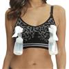LEAPOVER Tiralatte da donna a mani libere, pompa per allattamento al seno, reggiseno regolabile per maternità, Nero leopardato., XL