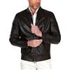D'Arienzo Giacca Pelle Blu Uomo Primaverile Vera Pelle Made in Italy Marlon