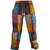 Gheri Little Kathmandu Pantaloni in cotone e canapa con stampa patchwork, stile casual e funky, taglio dritto