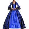Berimaterry Queen Abiti vittoriani per le donne Plus Size Retro Vintage Rinascimento Corte Masquerade Dress Rococò Barocco Maria Antonietta Royal Abiti da ballo, Blu, 3XL
