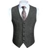 HISDERN Gilet Da Abito Da Uomo Formale Matrimonio Tinta Unita Classico Elegante Senza Maniche Casual Cerimonia Cotone Panciotto XS-4XL