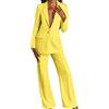 Generico Donna Tailleur Elegante Completo da Donna Pantaloni e Giacca Taglie Forti Business Completa Tinta Unita Due Pezzi per Matrimoni e Feste
