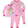BlueY Pigiama Set di 2 Pigiama Ragazza | Pigiamone Bambina | Pigiami Invernale Ragazza | Rosa 5-6 Anni