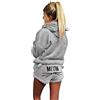 Joligiao Donna Pigiama Gatto Cute 2 Pezzi Inverno Felpa con Cappuccio e Pantaloncini Set Invernale Ragazze Notte Morbidi Accappatoio Indumenti Caldo Pigiameria(Grigio,M)