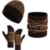 DURINM Cappello Invernali Uomo Cappelli da Invernale Sciarpa Uomo Guanti 3 Pezzi Cappelli Sciarpa con Touchscreen per Uomini e Donne Set Unisex per il Freddo
