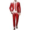 Foweknow Tuta natalizia da uomo, elegante costume di Natale, 2 pezzi, 2 pezzi, per Natale, con stampa