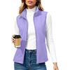 TACVASEN Gilet in Pile da Donna Giacca senza Maniche da Esterno Collo Alto Gilet in Pile Caldo con Tasche con Cerniera Bodywarmer Sportivo da Donna
