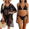 CHMMY Bikini E Copricostume da Donna Mare, Bikini Donna Mare, Costume Donna Due Pezzi, Bikini Sexy con Lacci E Lungo Copricostume in Pizzo per La Spiaggia (IT, Testo, L, Regular, Regular)