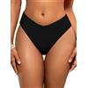 SHEKINI Bikini Bottom Vita Alta Fondo Bikini Taglio a V Bikini Slip Donna