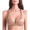 LORMAR Reggiseno Senza Ferretto Imbottito Shine 1430 Coppe Supersoft Preformate, Microfibra Effetto Seta con Spalline Incrociabili - Nero, Bronze Skin, Talco Shine