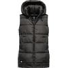 MARIKOO Caldo gilet invernale da donna trapuntato con cappuccio Zarinaa, XS-XXL, grigio, S