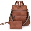KYSUN Donna Borse a Zaino Impermeabile Zainetto Casual in Pelle, Zaino da Donna Retrò Borsa a Zainetto Elegante, Borse a Zainetto Donna Moda Borsa Casual, Zaino Antifurto per Viaggio Scuola Lavoro (Marrone)