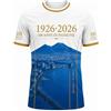Fupies Maglia Calcio Personalizzata Celebrativa 100 Anni Napoli - Nome e Numero Personalizzabili - T-Shirt Sportiva Uomo - Idea Regalo Tifoso Napoletano (Bianco Azzurro)