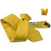 Avantgarde Completo abbinato uomo cravatta e fazzoletto tinta unita prodotto italiano slim e normale tutti i colori (slim 6 cm, giallo ocra)