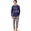 Noidinotte; more than pyjamas Noidinotte - Pigiama Uomo Caldo Cotone Articolo Neve. - XXL Blu