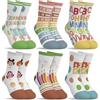 hometrixx 6 Paia Calze In Cotone Traspirante Bambina Calzini Corti Tema Educativo Per Bambini Bianco Giallo Verde Calzini Alla Caviglia 8-11 Anni