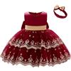Lito Angels Children's Apparel Lito Angels Abito da Damigella per Bambina, Rosso, 4-5 Anni 110