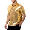 Casey Kevin Paillettes Camicia Uomo Magliette Paillette T-Shirt Metallica Discoteca Vestiti Anni 70 Club Maglietta