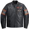 Jorde Calf Giacca da uomo in pelle stile H-D | Giacca da motociclista Cruiser con toppe | Giacca da moto in vera pelle bovina (3XS-5XL), nero, XX-Large