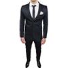 Evoga Abito Uomo Sartoriale Nero in Raso Completo Smoking Elegante Cerimonia