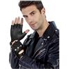 GSG SINCE 1998 Guanti Pelle Uomo Mezze Dita - Guanti da Guida Fingerless, Senza Fodera in Pelle Nero M