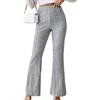 LIUYUYOUGO Pantaloni A Gamba Larga da Donna Invernali,Grigio Pantaloni da Salotto Casual A Maglia A Trecce Eleganti Pantaloni A Campana Sottili con Fondo Elastico A Vita Alta Pantaloni A Palazzo Sof