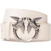 Pinko Love Berry Simply H4 Belt Vite, Cintura Donna, Z14o_bianco-old Silver, XS