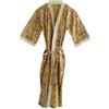 Rajbhoomi Handicrafts - Accappatoio da donna in cotone, leggero, lavorato a maglia, abbigliamento da notte, Giallo, taglia unica