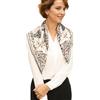 Prettystern Foulard in seta quadrato 65cm Fazzoletto Da Collo orlato a mano Bandana sciarpa con Paisley etnico unisex per Donna e Uomo colore 05 Bianco crema