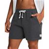 maamgic Pantalone Corti Sportivi in Felpa di Cotone da Uomo Pantaloncini da Corsa Jogging Allenamento Palestra Vita Elasticizzata con Coulisse 14cm